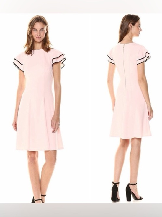 Tommy Hilfiger Dresses & Skirts - Tommy Hilfiger Pale Pink Fit-and-Flare Dress with Black Trim